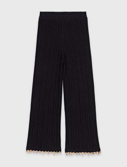 Jewelled knit trousers | Maje