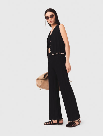 Jewelled knit trousers | Maje