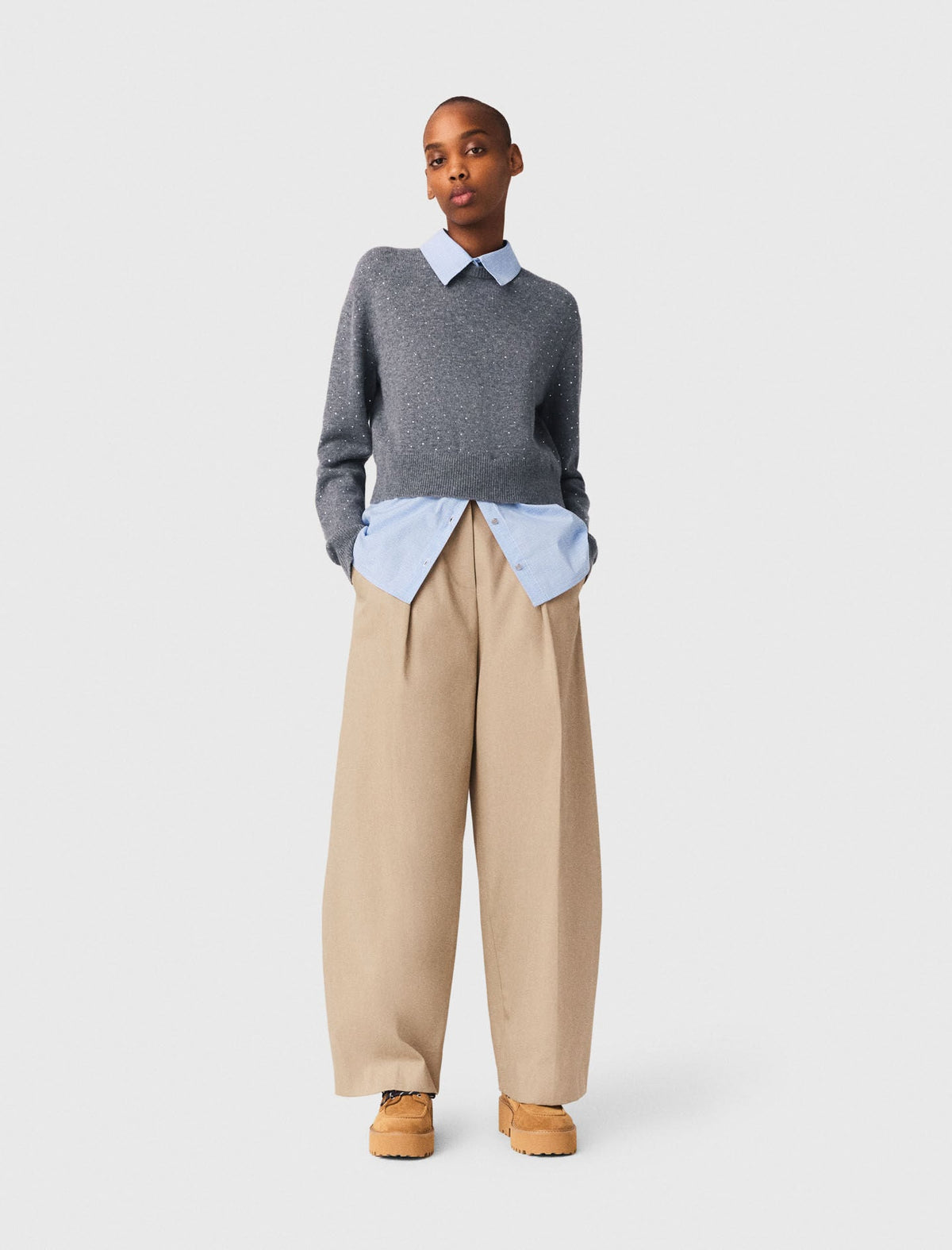 Cotton balloon trousers | Maje
