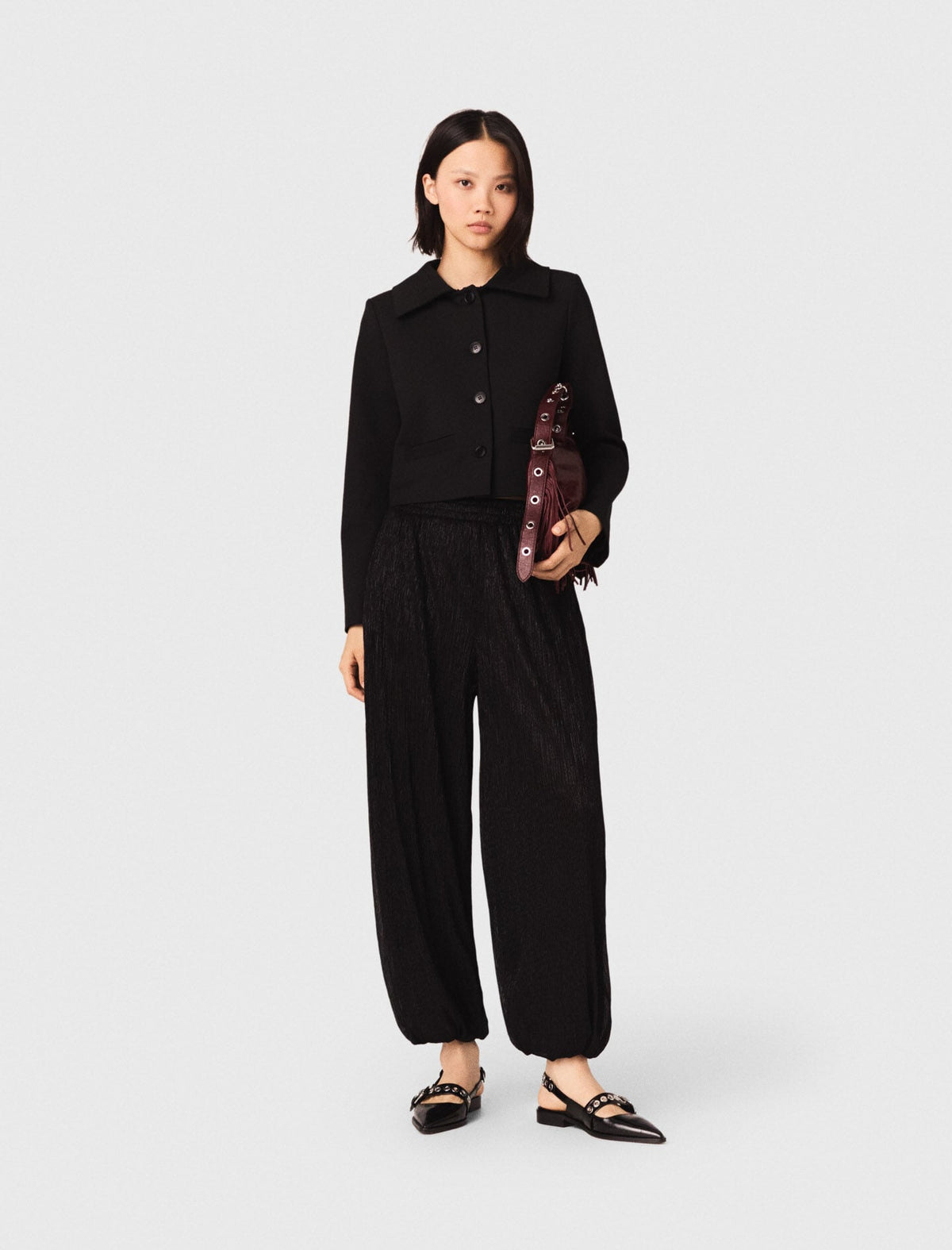 Metallic harem trousers | Maje