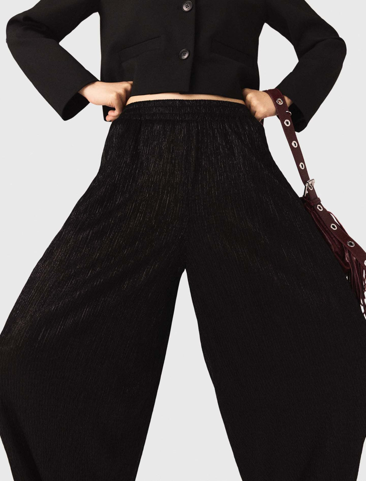 Metallic harem trousers | Maje
