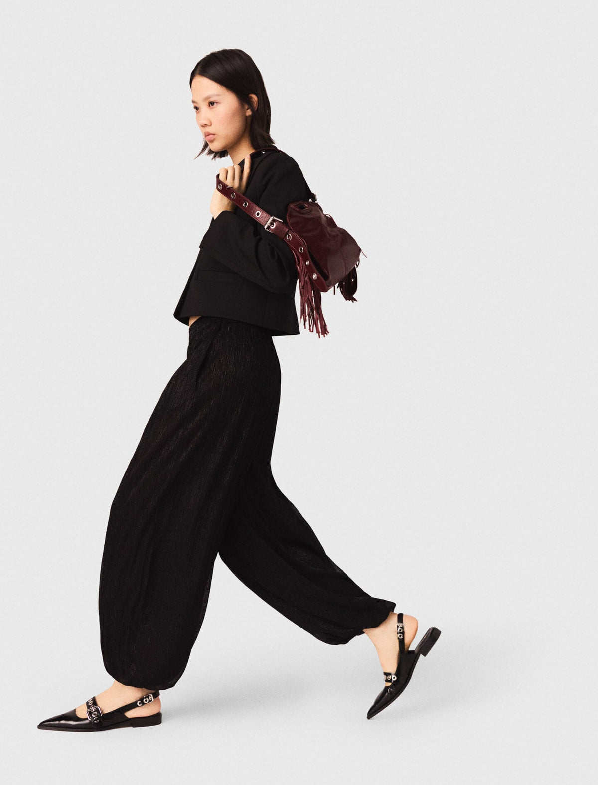 Metallic harem trousers | Maje