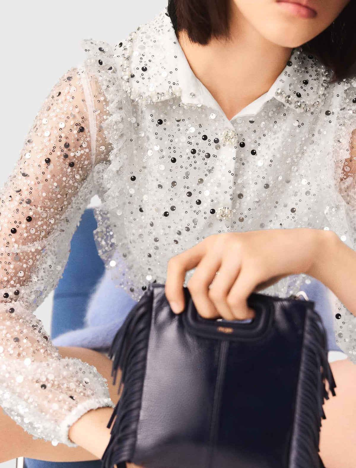 Sequin Tweed Jumpsuit | Maje