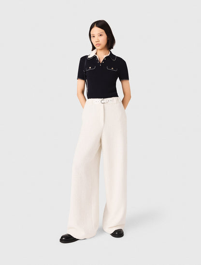 Wide-leg tweed trousers | Maje