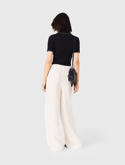 Wide-leg tweed trousers | Maje