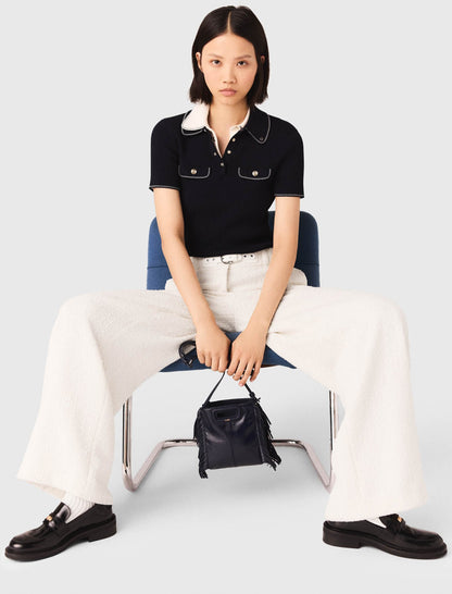 Wide-leg tweed trousers | Maje
