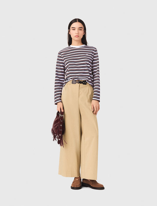 Wide-leg cotton pants | Maje