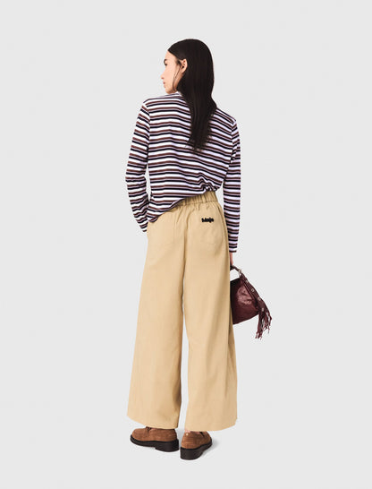 Wide-leg cotton pants | Maje