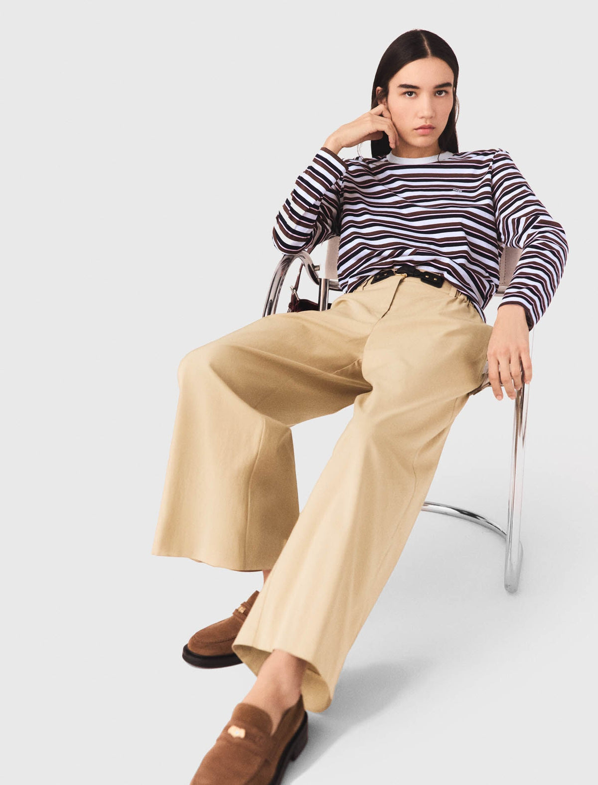 Wide-leg cotton pants | Maje