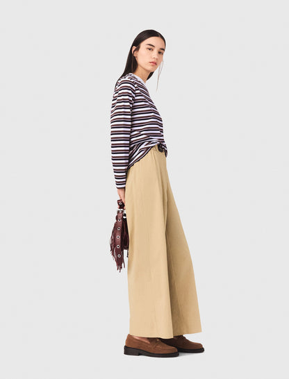 Wide-leg cotton pants | Maje