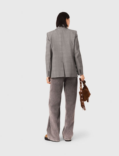 Wide-leg jeans with chain-link belt | Maje
