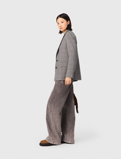 Wide-leg jeans with chain-link belt | Maje