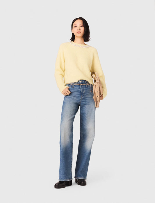 Jeans with chain-link belt | Maje