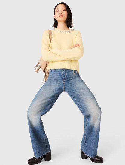 Jeans with chain-link belt | Maje