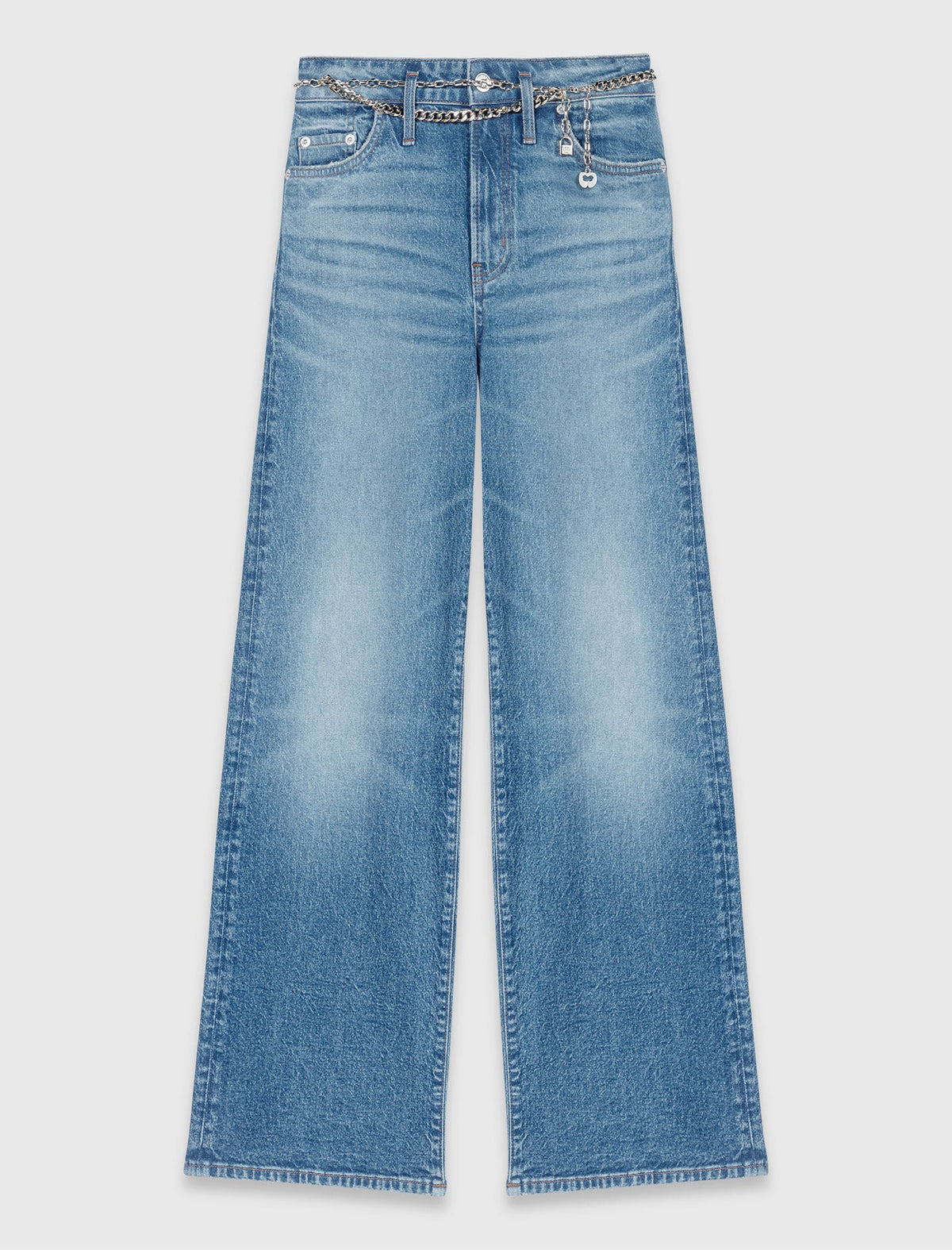 Jeans with chain-link belt | Maje