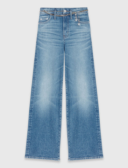 Jeans with chain-link belt | Maje