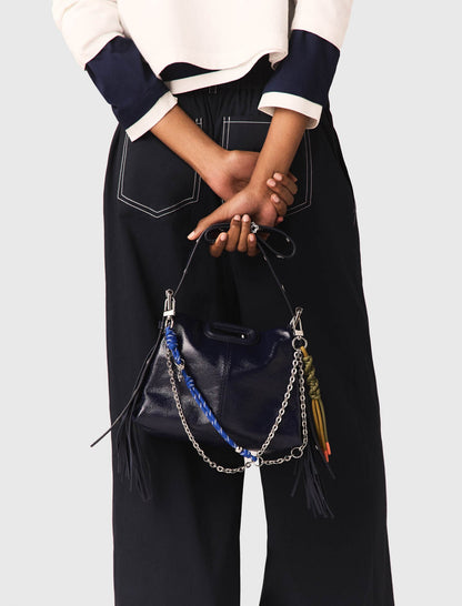 Cotton trousers with leather belt | Maje