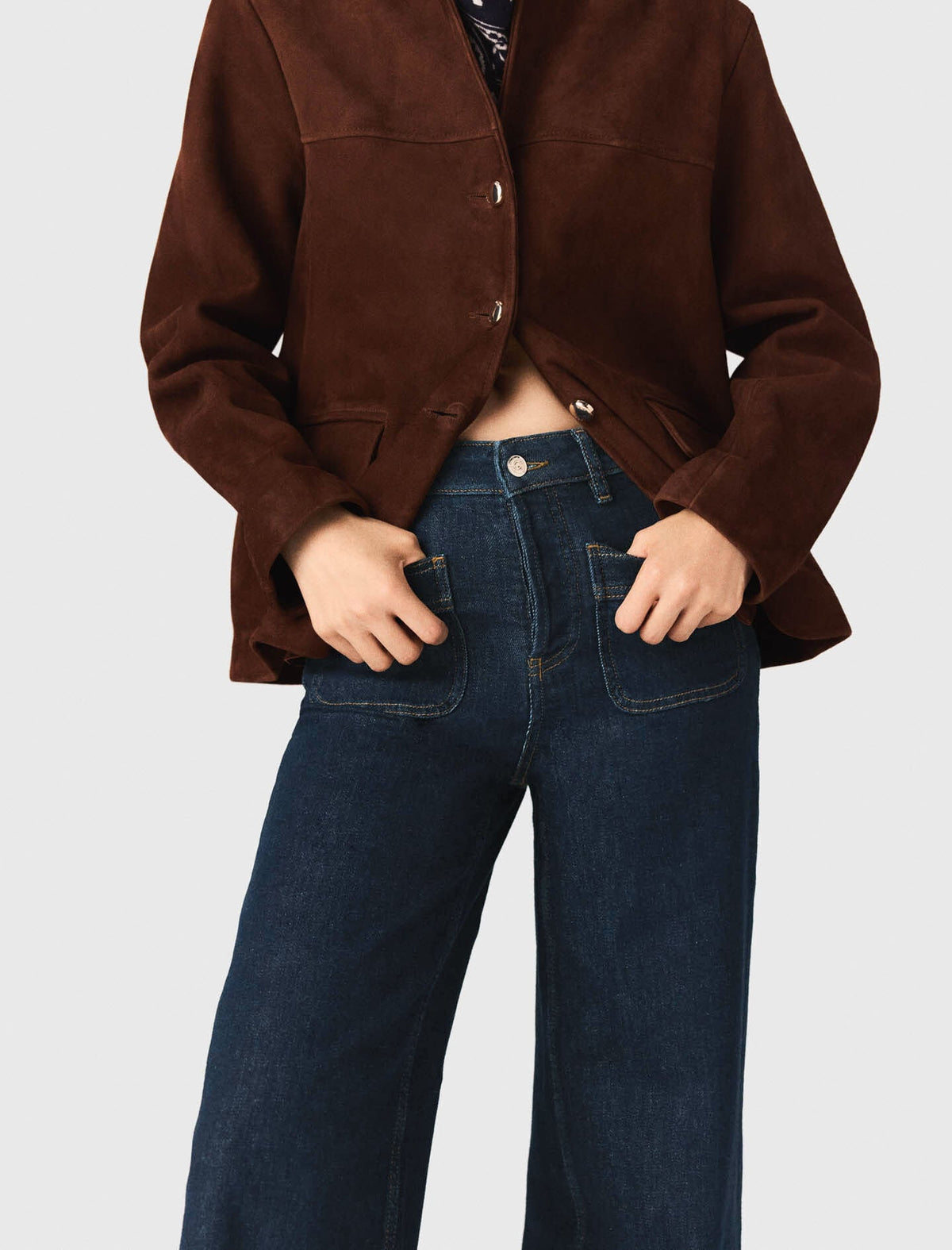 Wide jeans with patch pockets | Maje