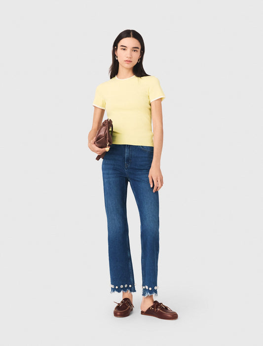 Beaded bootcut jeans | Maje