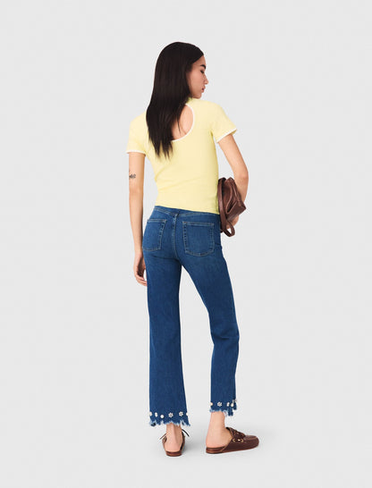 Beaded bootcut jeans | Maje
