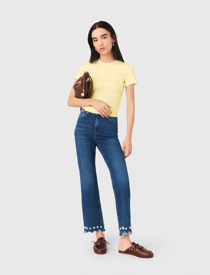 Beaded bootcut jeans | Maje