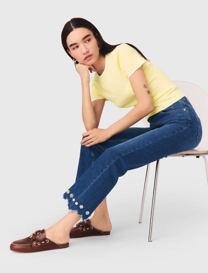 Beaded bootcut jeans | Maje