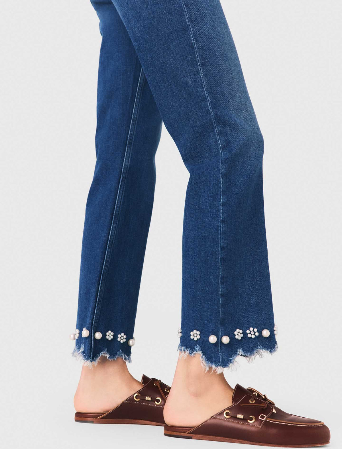 Beaded bootcut jeans | Maje