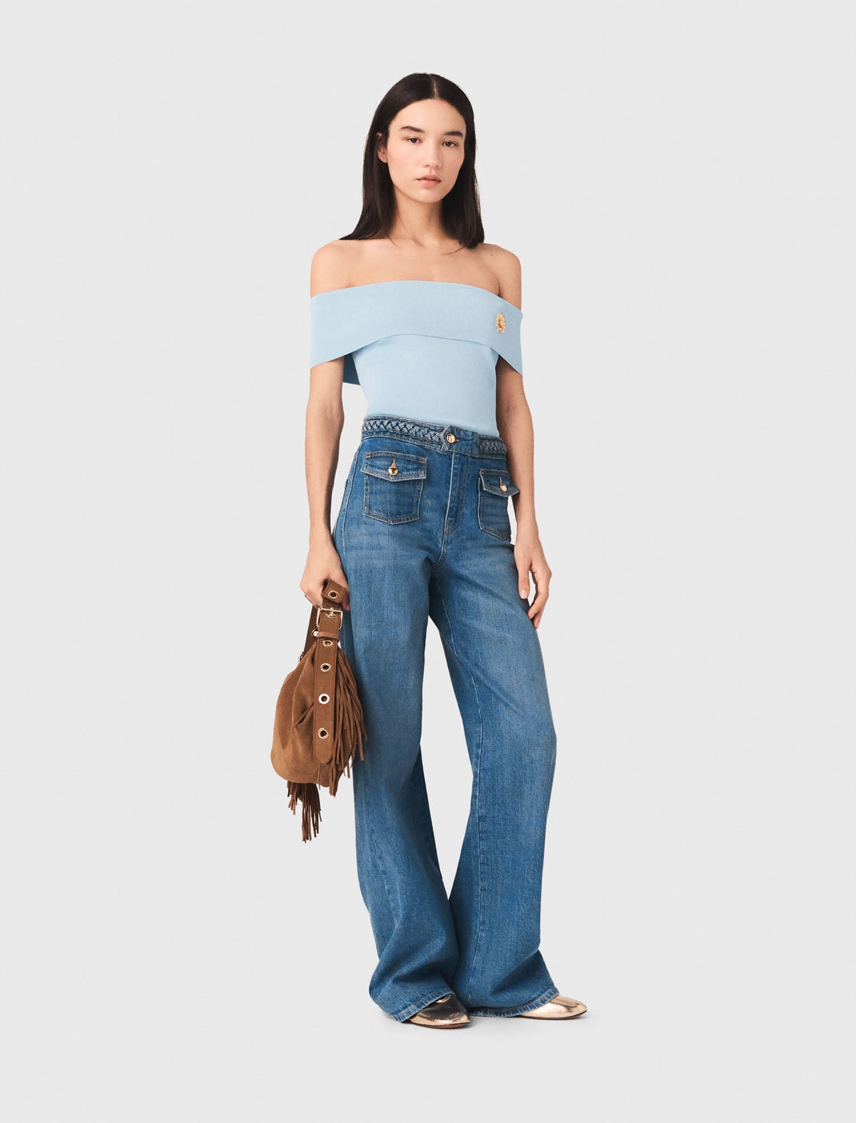 Braided flared jeans | Maje