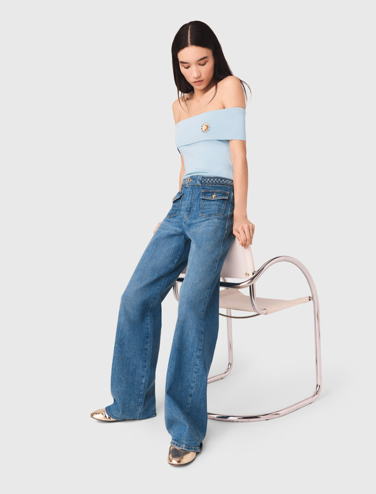 Braided flared jeans | Maje