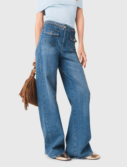 Braided flared jeans | Maje