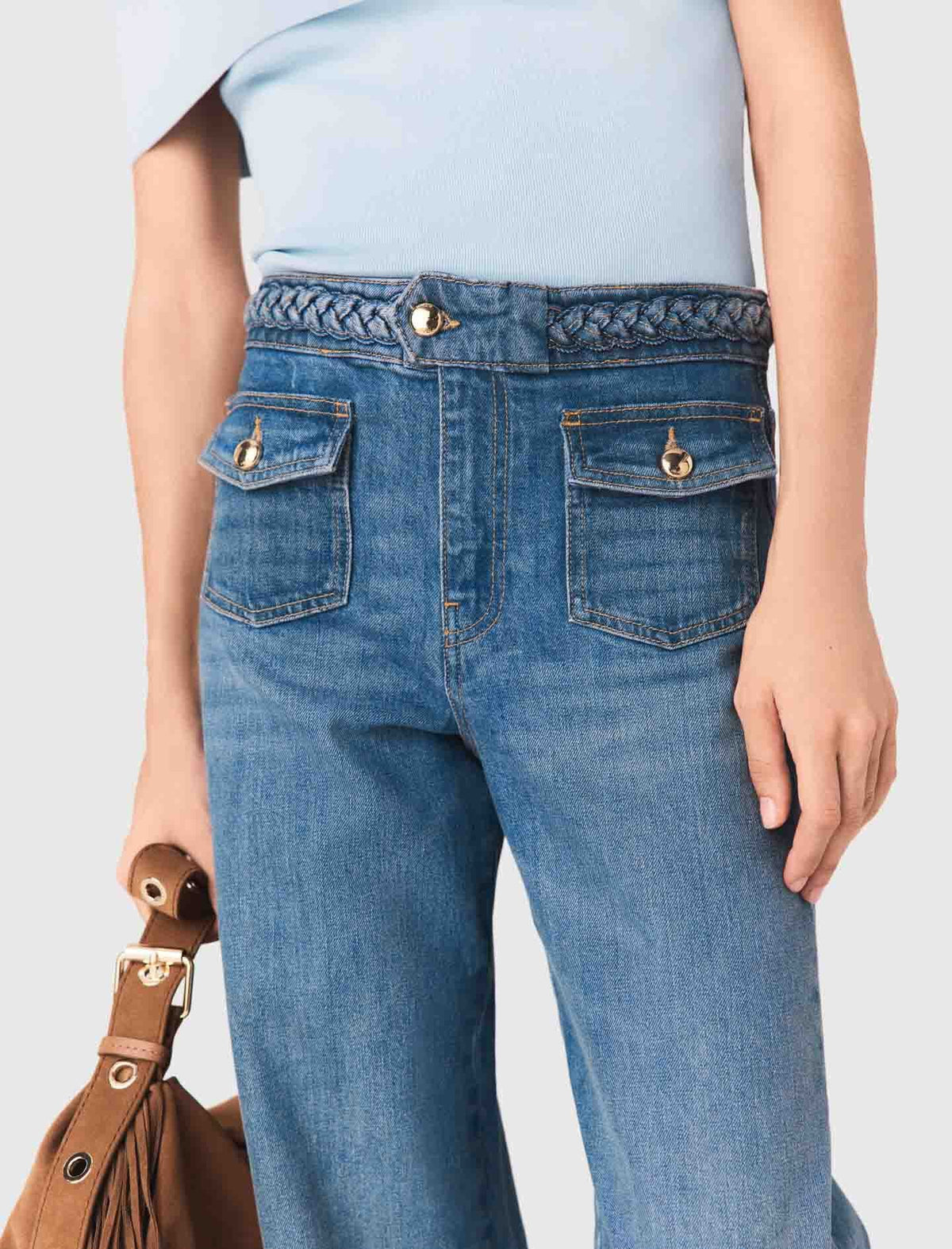 Braided flared jeans | Maje