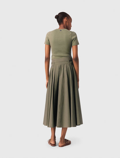 Square-neck ribbed sweater | Maje