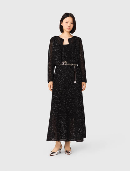 Rhinestone knit cardigan | Maje