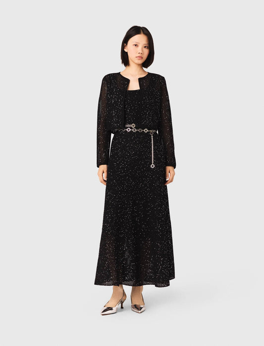 Rhinestone knit cardigan | Maje