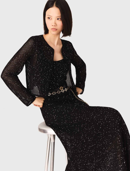 Rhinestone knit cardigan | Maje