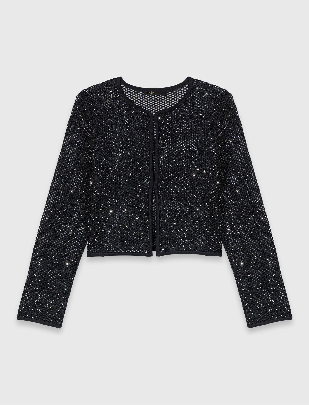 Rhinestone knit cardigan | Maje