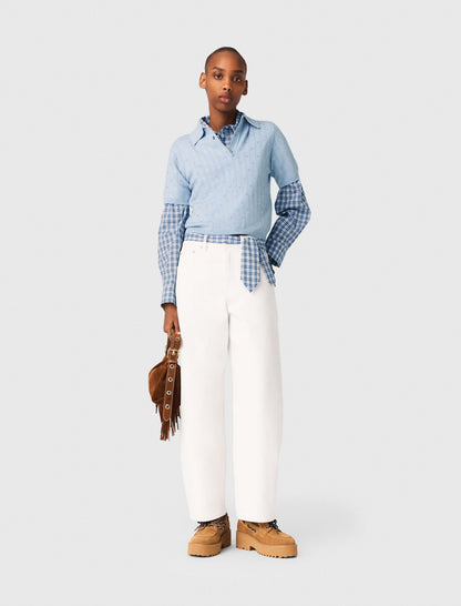 Cropped sweater with rhinestones | Maje