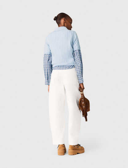 Cropped sweater with rhinestones | Maje