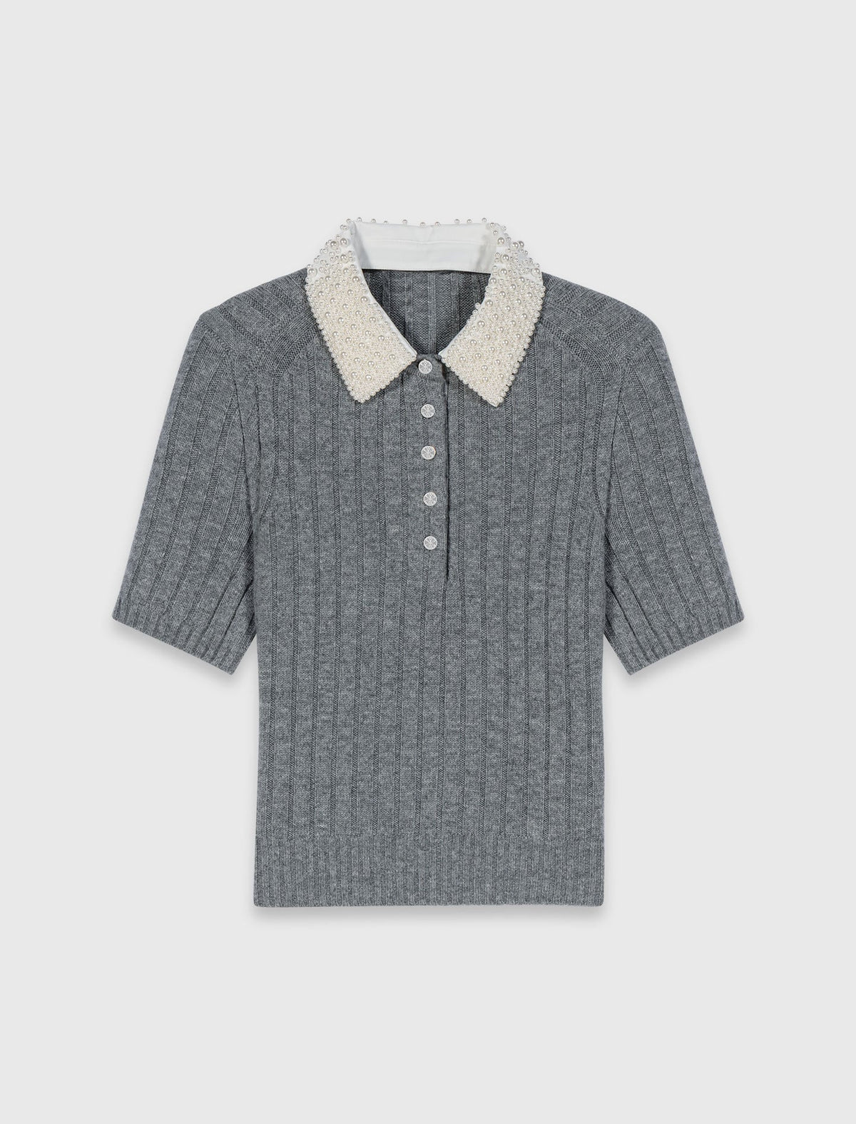 Removable beaded collar sweater | Maje