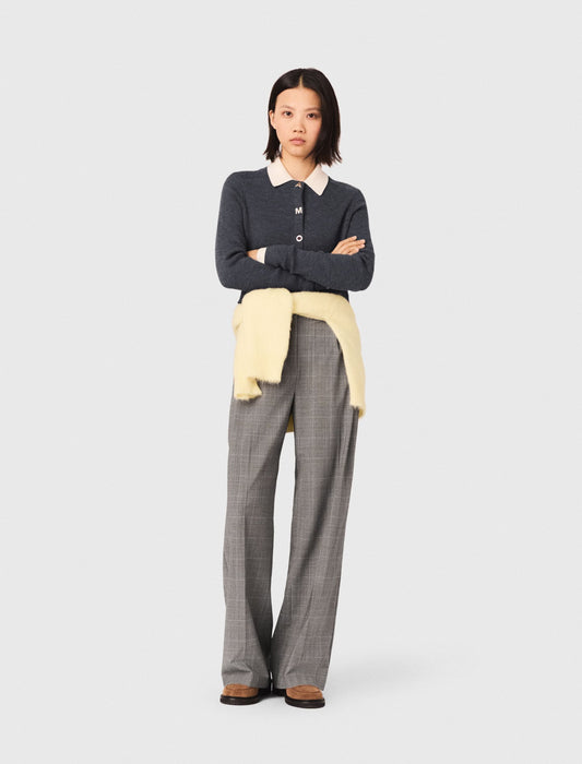 Amour round-neck rib knit cardigan | Maje