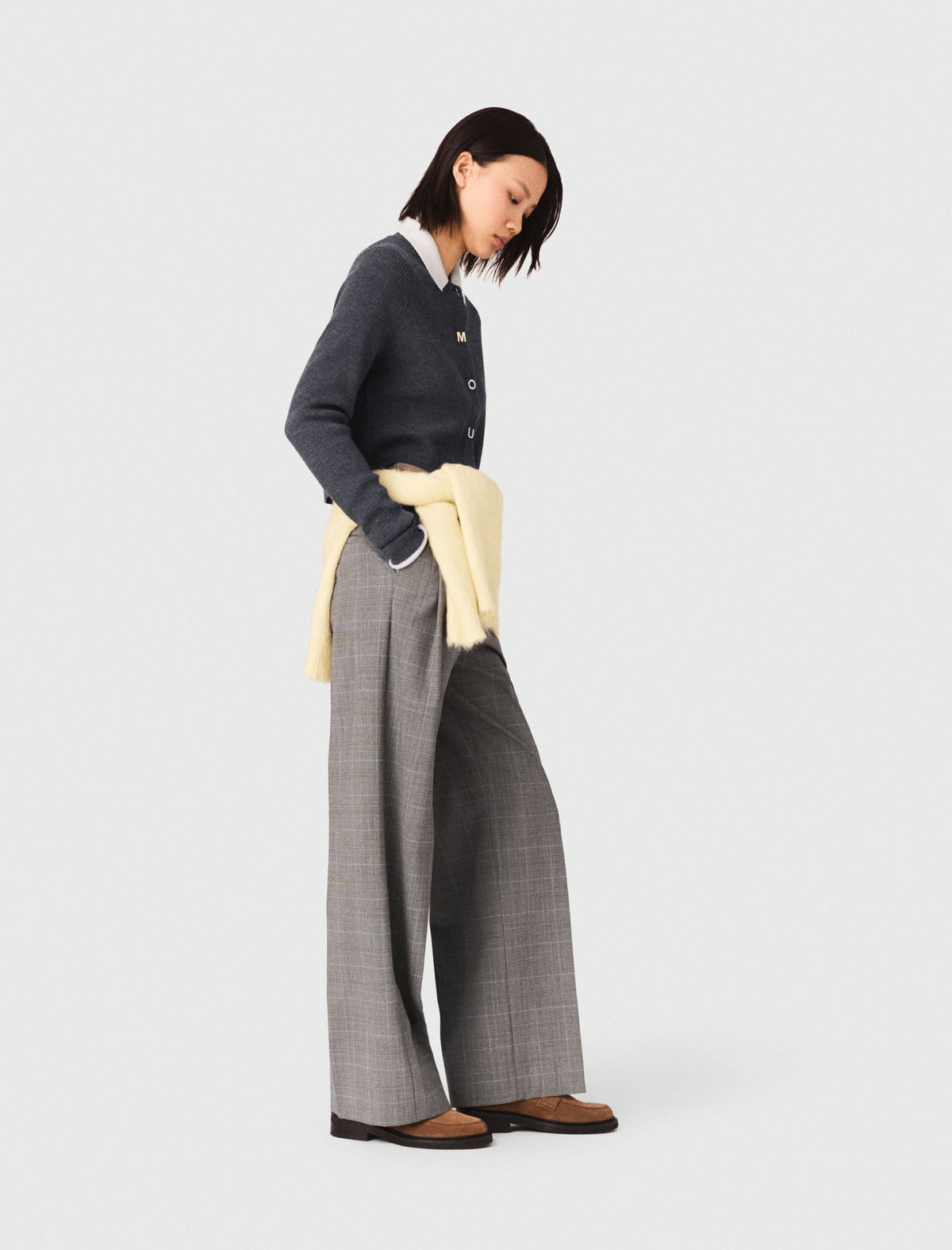 Amour round-neck rib knit cardigan | Maje