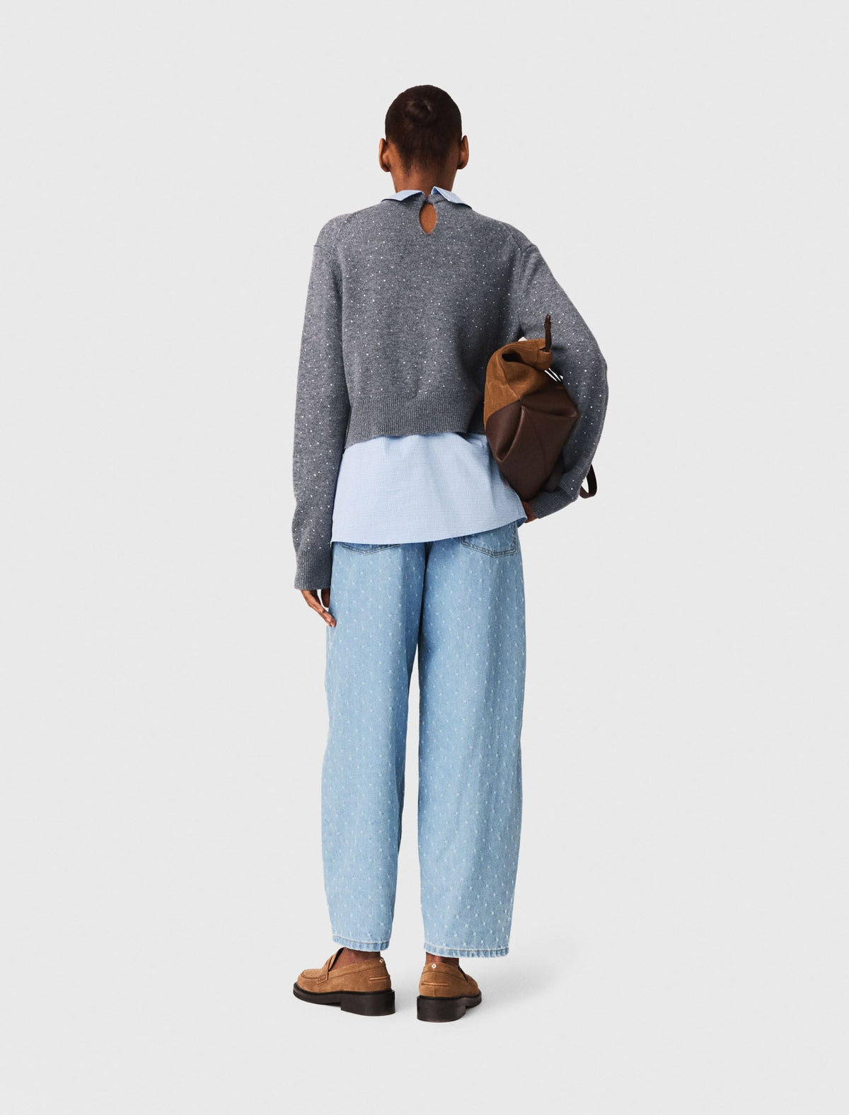 Sweater with removable collar and layer | Maje