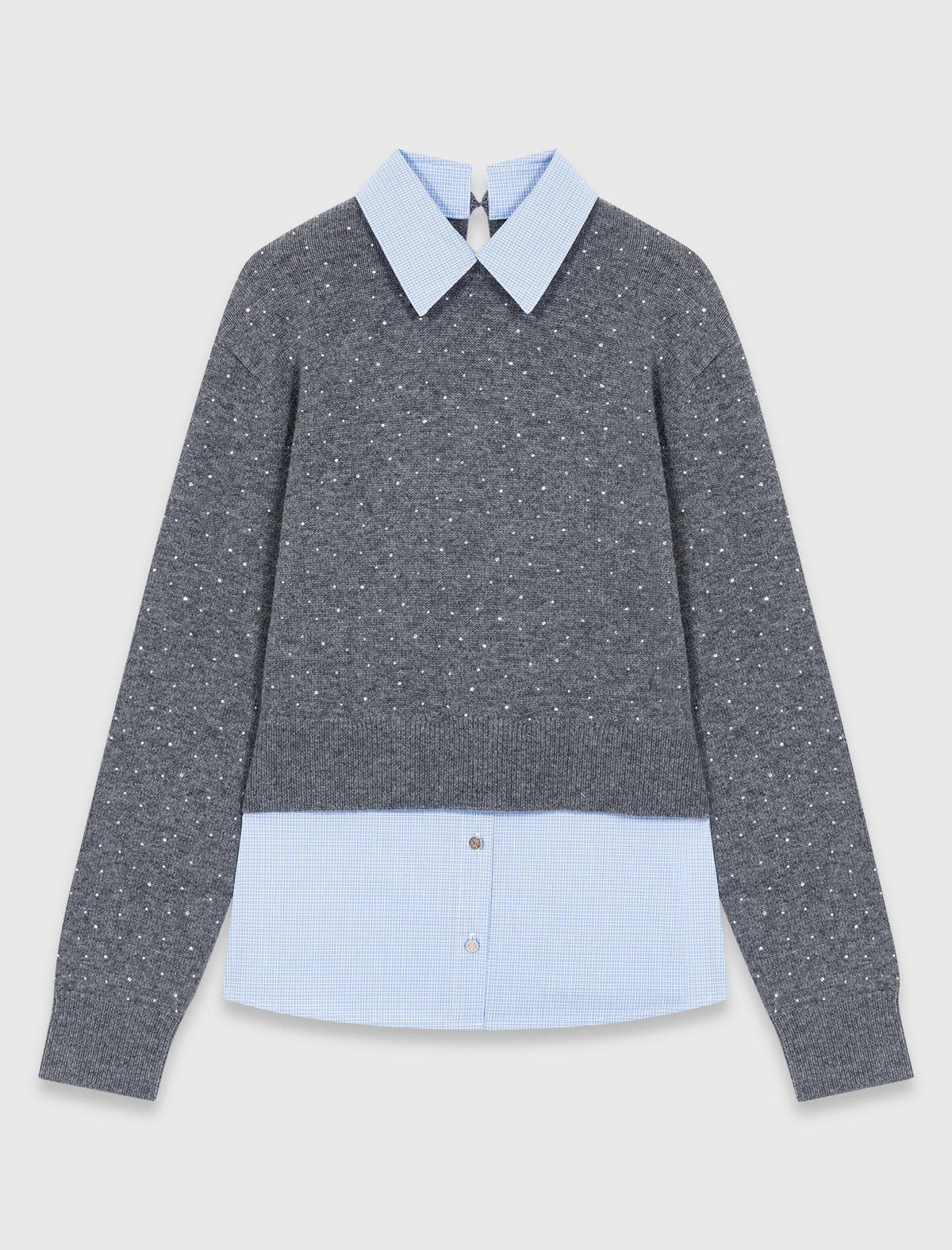 Sweater with removable collar and layer | Maje