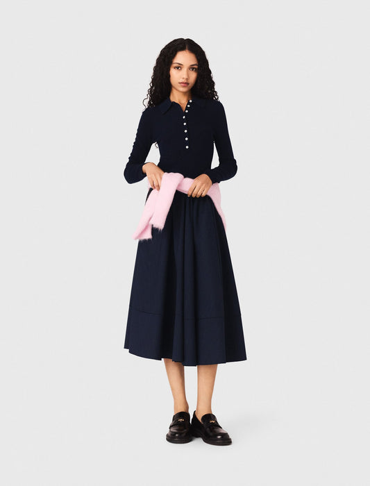 Polo collar ribbed sweater | Maje