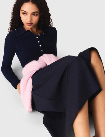 Polo collar ribbed sweater | Maje