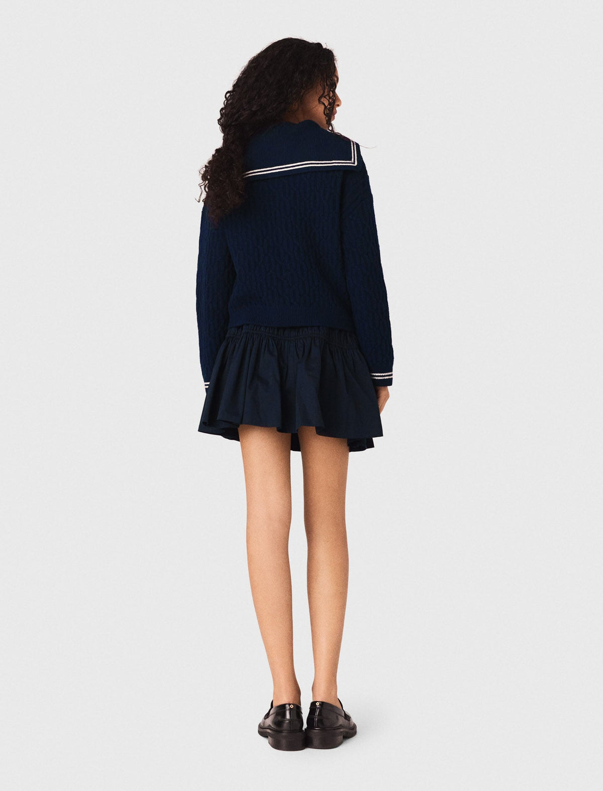 Boat neck cable-knit cardigan | Maje