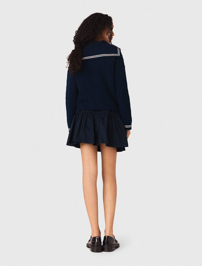 Boat neck cable-knit cardigan | Maje