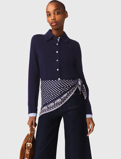Polo cardigan with removable trims | Maje