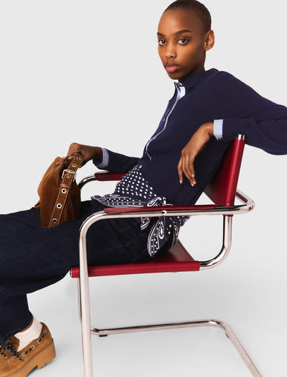 Polo cardigan with removable trims | Maje