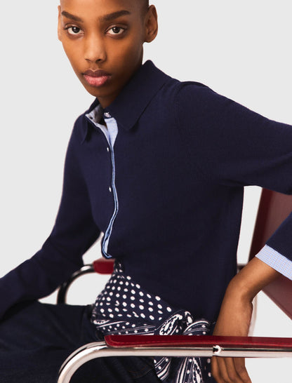 Polo cardigan with removable trims | Maje